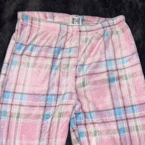 Soft Plaid Kids Pajama Bottoms in Pink and Blue